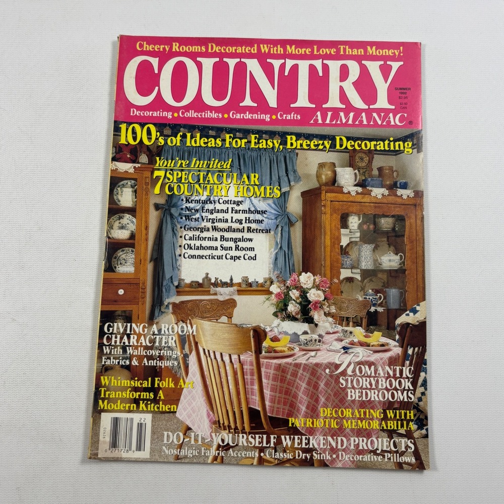 Country Almanac Magazine Summer 1992 Vintage Decorating Gardening Crafts DIY